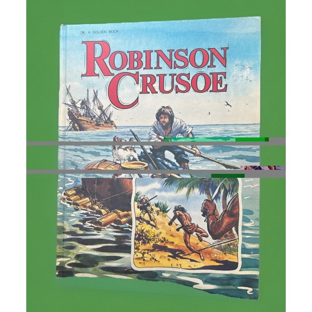 Robinson Crusoe A Golden Book 1975 HC Illustrated John Worsley Printed in Italy